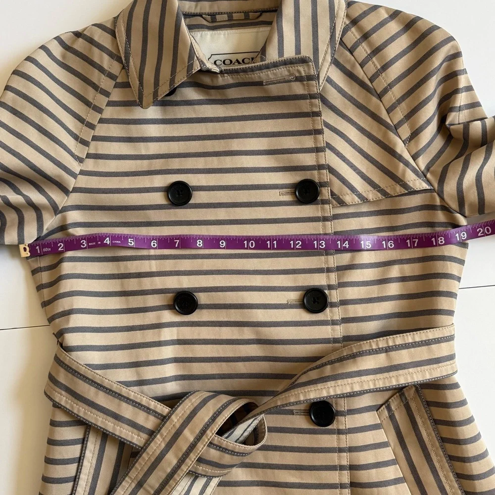 Coach Factory Stripe Short Trench - Picture 5 of 13
